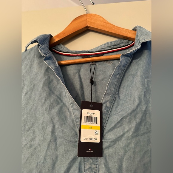 Tommy Hilfiger high/low Jean chambray shirtdress or swimsuit cover-up - Picture 4 of 9